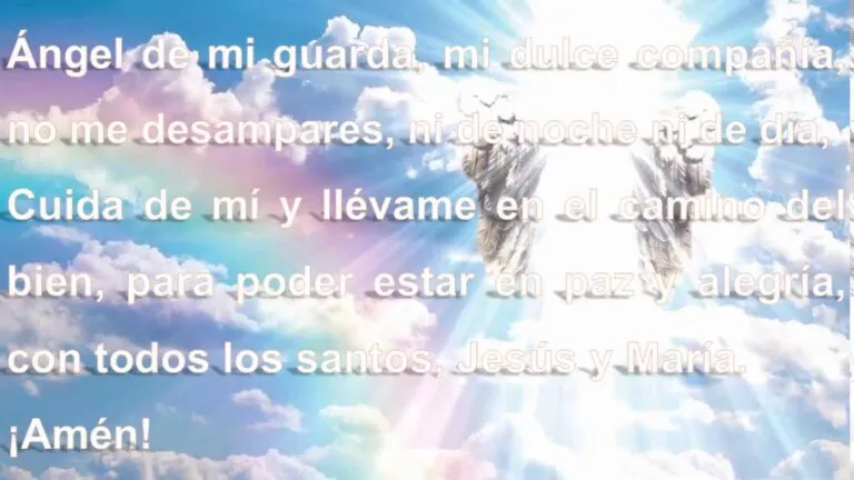 Oracion Del Angel De La Guarda Letra