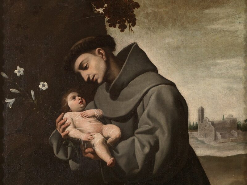 San Antonio de Padua con el Niño Jesús en brazos, de Zurbarán, en la oración para encontrar cosas perdidas