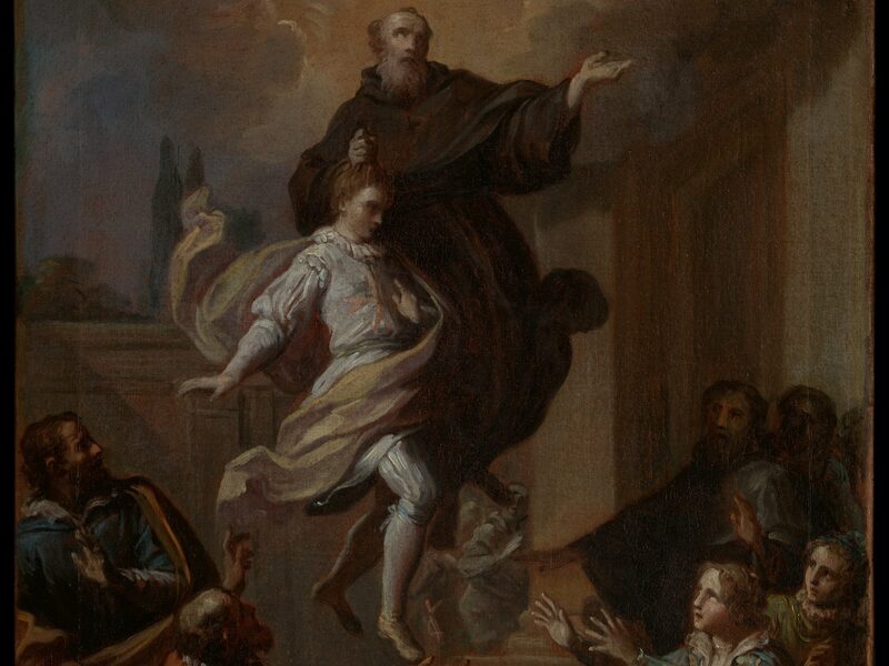 San José de Cupertino elevado en éxtasis en un milagro pintado por Placido Costanzi