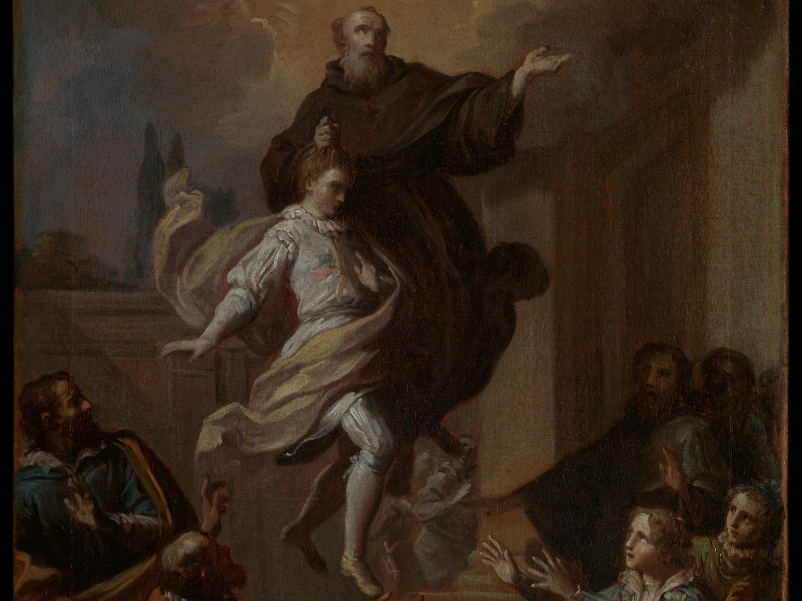 San José de Cupertino elevado en éxtasis en un milagro pintado por Placido Costanzi