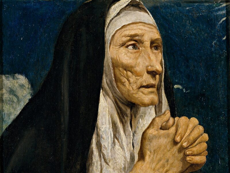 Santa Mónica con toca de viuda, pintada por Luis Tristán