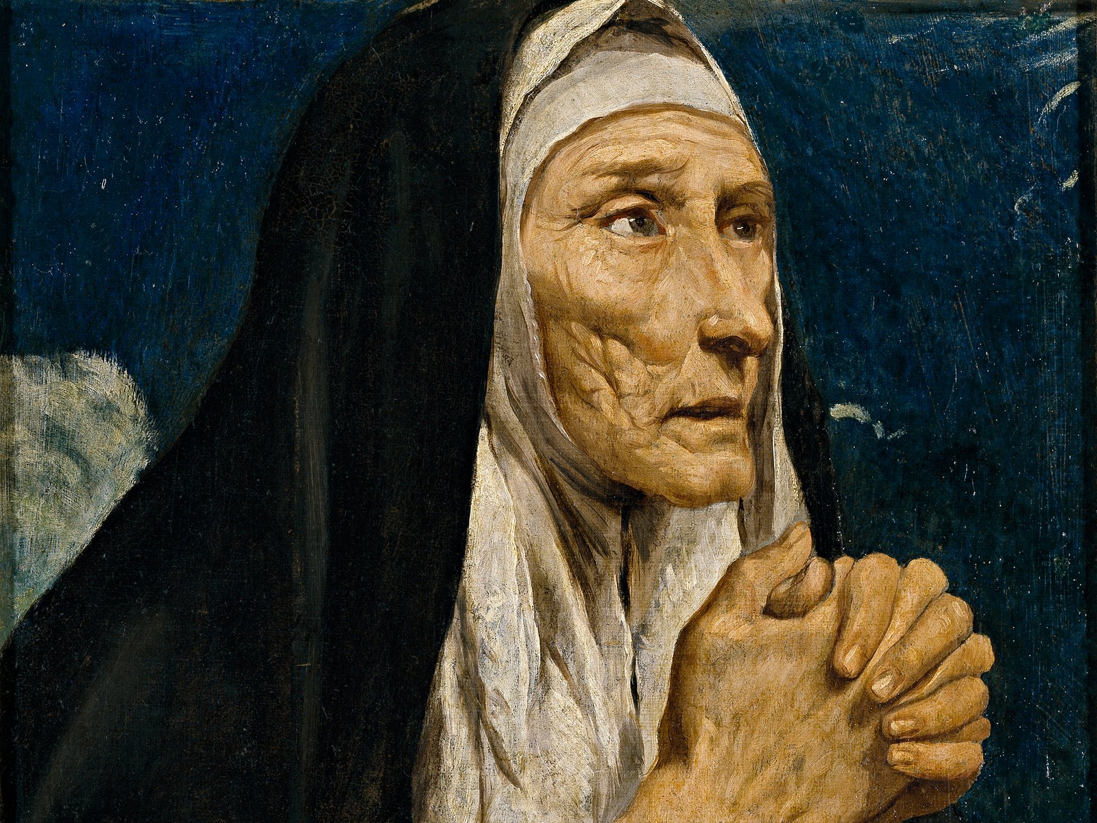 Santa Mónica con toca de viuda, pintada por Luis Tristán